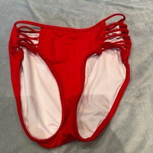 VENUS Ladies Women Size 4 Red Bikini Bottoms with Open Sides
